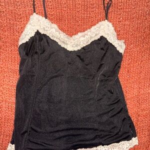 Vintage Victoria’s Secret Elegant Black Lace Trim Cami Top